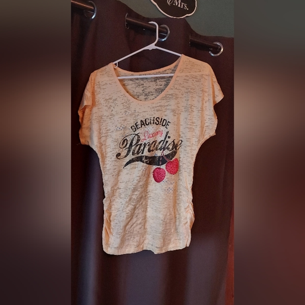 Graphic Tee with Cherry Design